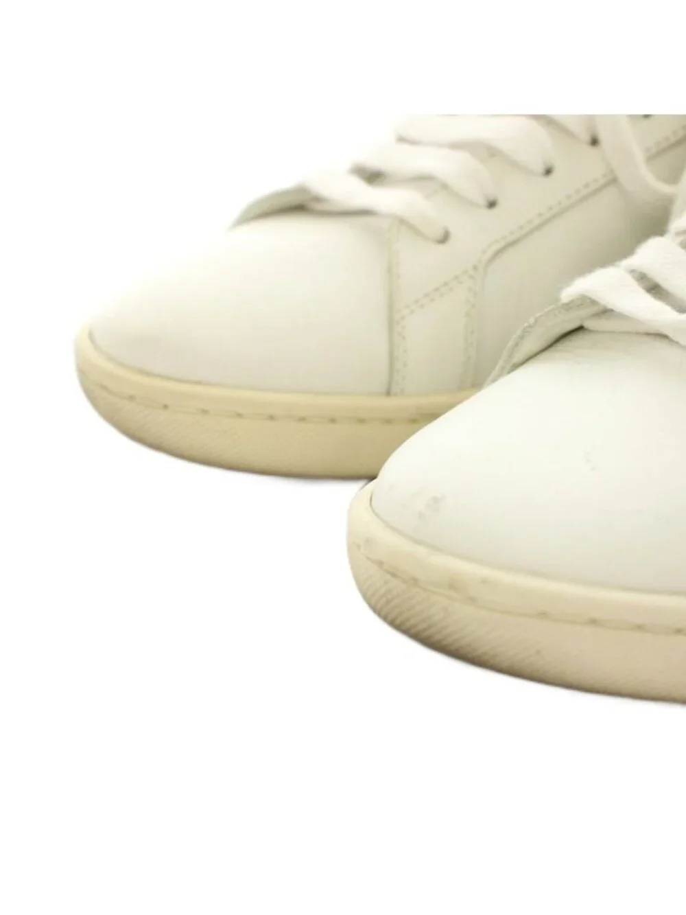Saint Laurent Paris Blanc Optique Studded Sneakers Shoes Leather Studs 36 White - Picture 3 of 9